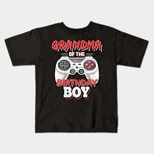 Grandma Of The Birthday Boy Matching Video Gamer Party Kids T-Shirt